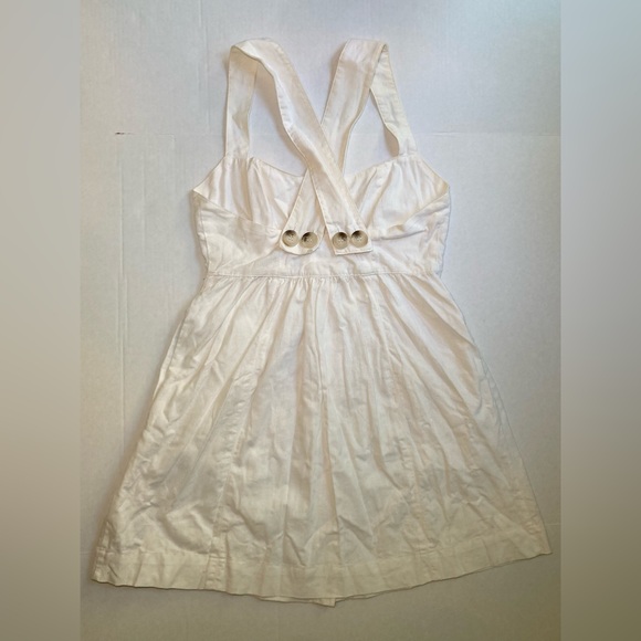 Free People 🟣 GUC Size 6 Carolina White Button-Up Mini Dress **note - Picture 7 of 16